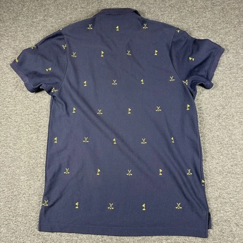 Bonobos Maide Golf Print Polo Shirt Mens Extra Large XL Navy Blue‎